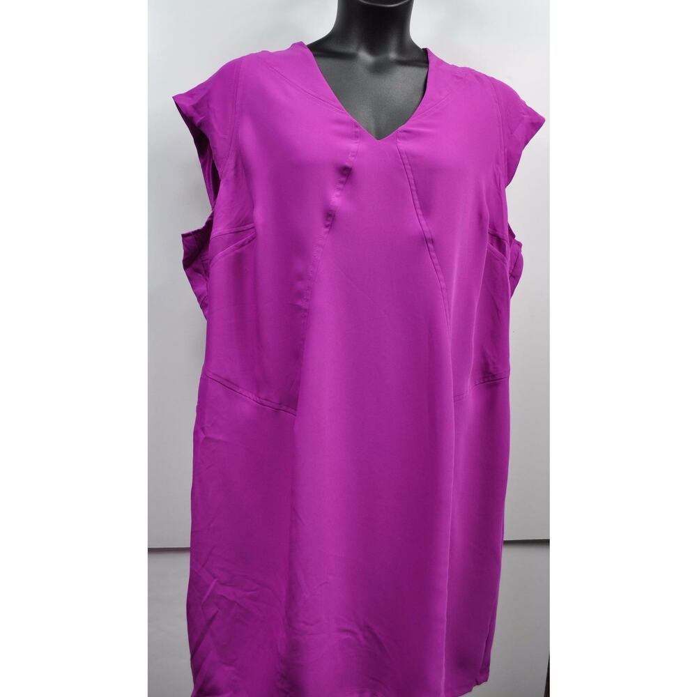 Worthington Woman Plus Size Dress "Russian Purple" Zipper Cap Sleeves Size 24W